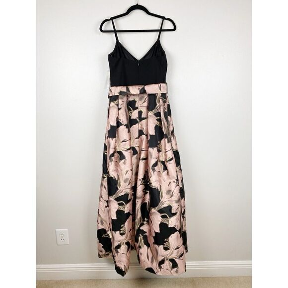 Eliza J Floral Jacquard Gown Style V-Neck Spaghetti Strap Dress Size 6 NWT - Picture 5 of 8